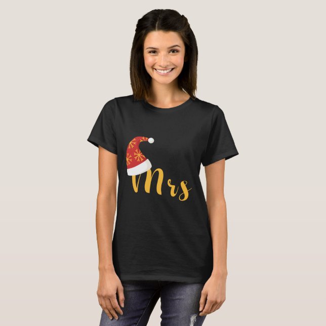 Herr und Frau Paare Weihnachten T-Shirt (Vorne ganz)