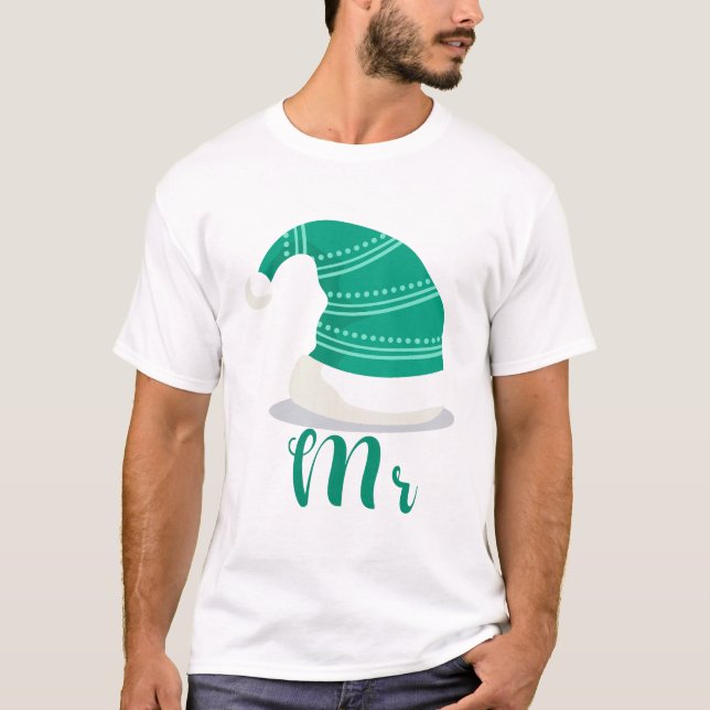 Herr und Frau Paare Weihnachten T-Shirt (Vorderseite)