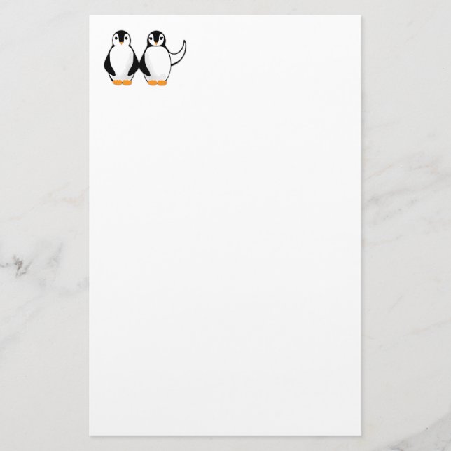 Herr und Frau Penguin Design Briefpapier (Vorderseite)