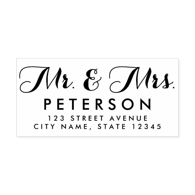 Herr und Frau Personalisiert Rubber Briefmarke Permastempel (Design)