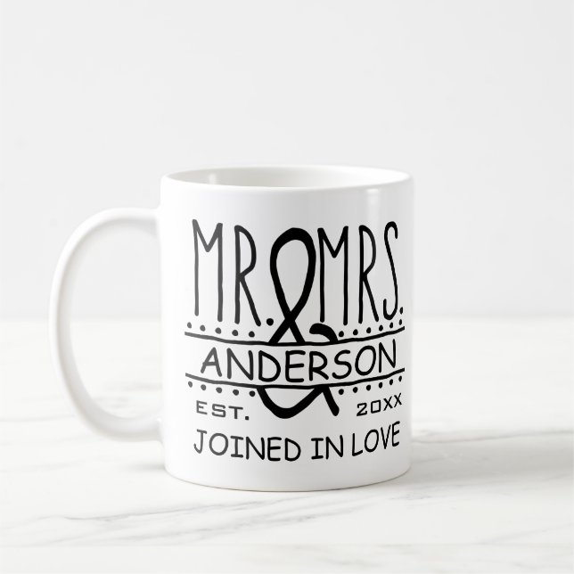 Herr und Frau Personalized Wedding letzter Kaffeetasse (Links)