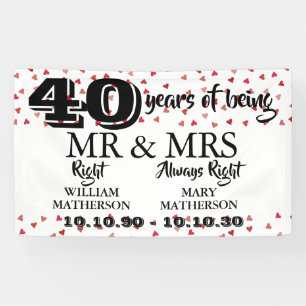 Herr und Frau Recht Lustiger 40. Hochzeitstag Rubi Banner
