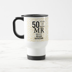 Herr und Frau Recht Lustiges Goldenes 50. Hochzeit Reisebecher