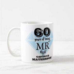 Herr und Frau Right Fun Diamond 60. Hochzeitstag Kaffeetasse