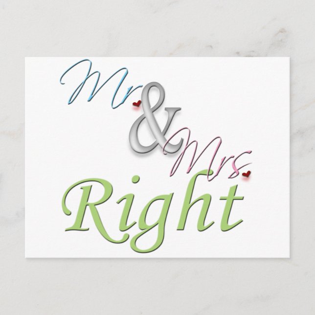 Herr und Frau Right Postkarte (Vorderseite)