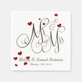 Herr und Frau | Ruby Heart Confetti Napkins Serviette
