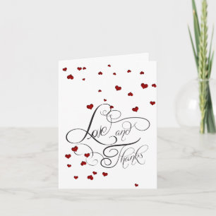 Herr und Frau   Ruby Heart Confetti Vielen Dank Dankeskarte