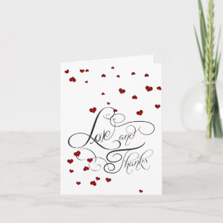 Herr und Frau | Ruby Heart Confetti Vielen Dank Dankeskarte
