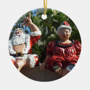 Herr und Frau Santa Claus Keramik Ornament