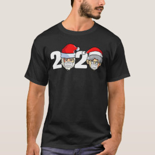 Herr und Frau Santa Claus mit Maske Quarantine Chr T-Shirt