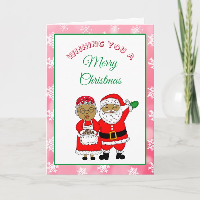 Herr und Frau Santa Claus Weihnachten Karte (Vorderseite)