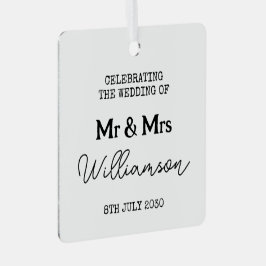 Herr und Frau Schwarz-Weiß-Name Ornament Aus Metall