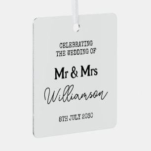 Herr und Frau Schwarz-Weiß-Name Ornament Aus Metall