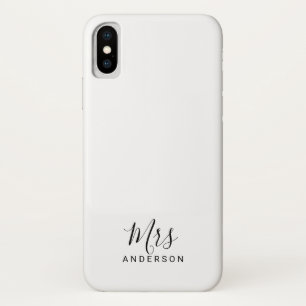 Herr und Frau  Schwarz-Weiß-Schrift iPhone X Hülle
