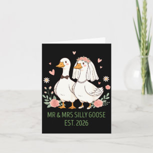 Herr und Frau Silly Goose Paar passende Hochzeit Karte
