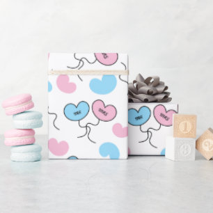 Herr und Frau Wedding Balloons White nahtlos Geschenkpapier