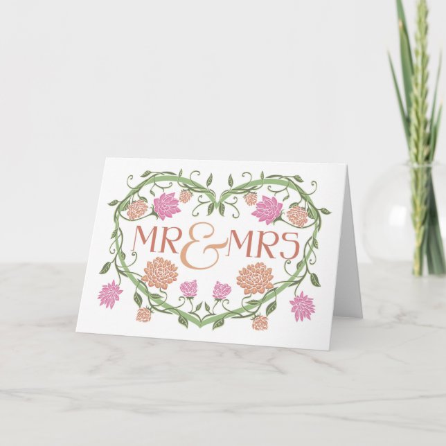 Herr und Frau Wedding Card Herzlichen Glückwunsch Karte (Vorderseite)