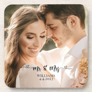 Herr und Frau Wedding Couple Getränkeuntersetzer
