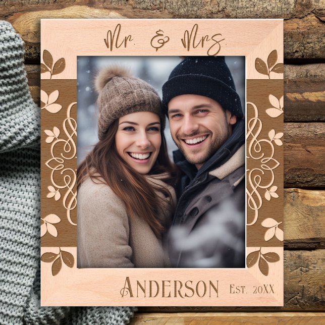 Herr und Frau Wedding Floral Border Geätzte Rahmen (Von Creator hochgeladen)