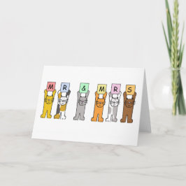 Herr und Frau Wedding gratulieren Niedlichen Katze Karte