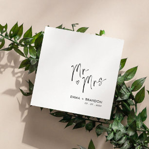 Herr und Frau Wedding Napkins handschriftlich, ele Serviette