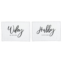 Herr und Frau Wifey und Hubby Couple Pillowcases Kissenbezug