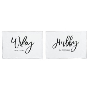 Herr und Frau Wifey und Hubby Couple Pillowcases Kissenbezug