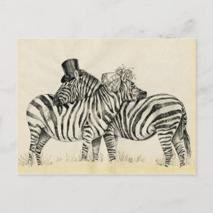 Herr und Frau Zebra Fancy Paar Postkarte