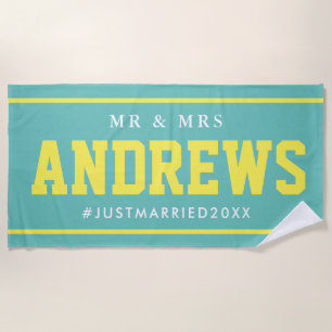Herr- und Fraujust Married Strandtuch