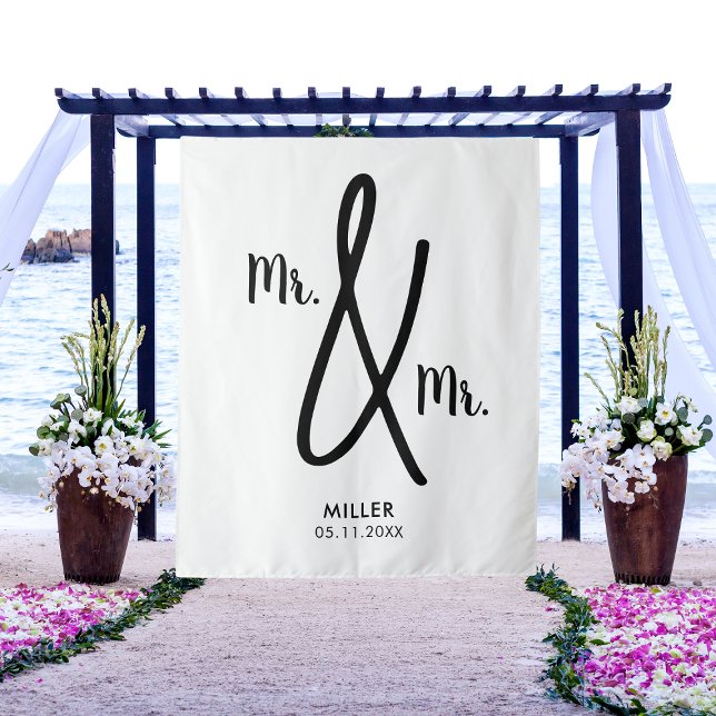 Herr und Herr Backdrop Gay Wedding LGBT Wandteppich (Mr and Mr Backdrop Gay Wedding LGBT
)