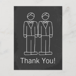 Herr und Herr Doodle Chalkboard Gay Wedding Vielen Postkarte