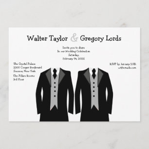 Herr und Herr Gay Wedding Einladung
