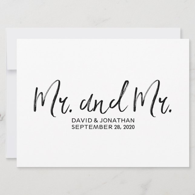"Herr und Herr" Gay Wedding Sign | Stilvoll geschr (Vorderseite)