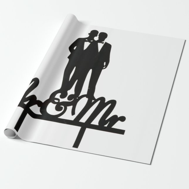 Herr und Herr Geschenkpapier weiß und schwarz (Ungerollt)