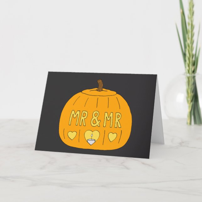 Herr und Herr Halloween Pumpkin Karte (Vorderseite)