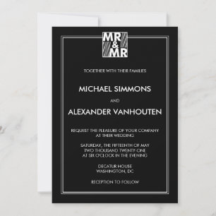 Herr und Herr Moderne Einladungen zur Hochzeit