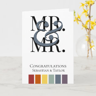 Herr und Herr Rainbow Gay Wedding Glückwunsch Karte