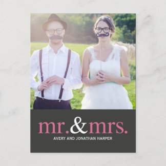 HERR UND MRS. Vielen Dank, Postkarte