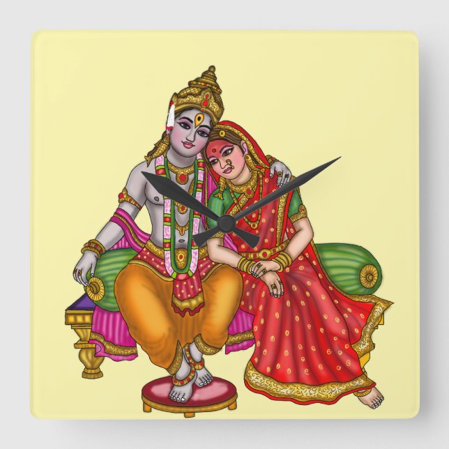 Herr Vitthal Rukmini Wanduhr (Vorderseite)