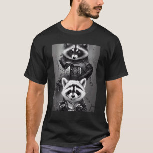Herr Waschbär Böse Lächelnd Dunkler Horror Grafikd T-Shirt
