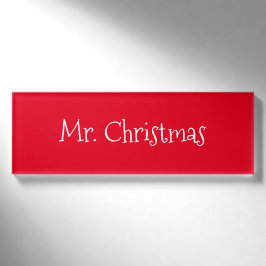 Herr Weihnachten Namenschild