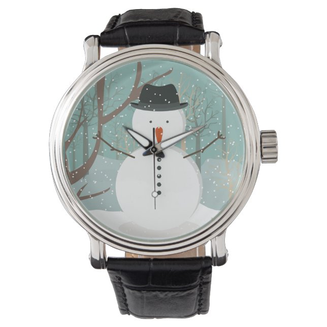 Herr Winter Snowman Armbanduhr (Vorderseite)
