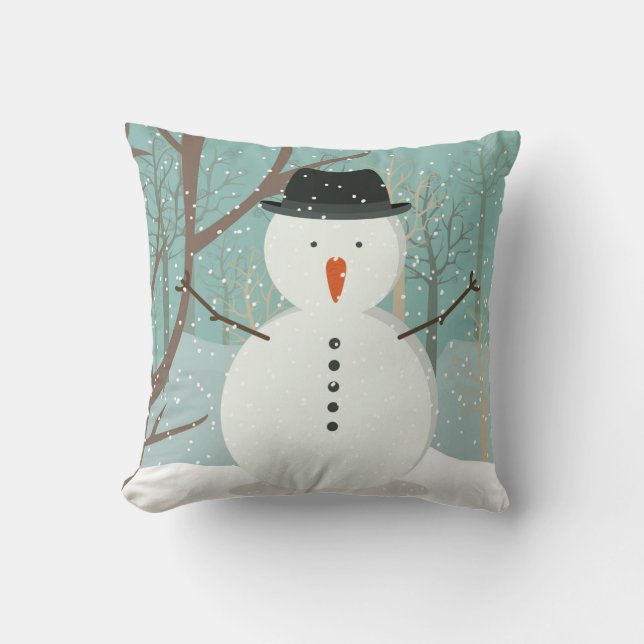 Herr Winter Snowman Pillow Kissen (Vorderseite)