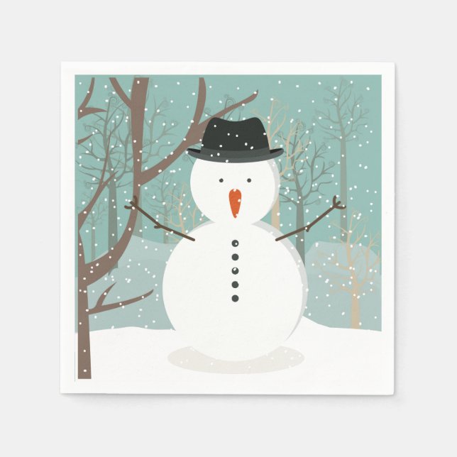 Herr Winter Snowman Serviette (Vorderseite)