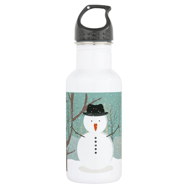 Herr Winter Snowman Trinkflasche (Vorderseite)