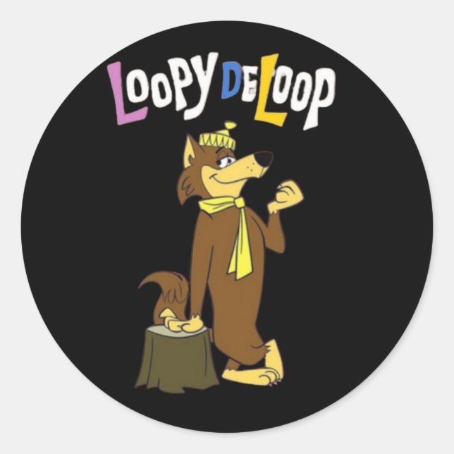 Herr Wolf Runder Aufkleber (Vorderseite)