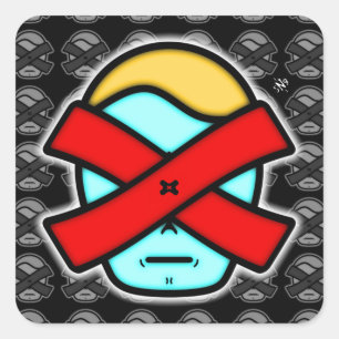 Herr X - Anonyme mysteriöse Person v2.1 Square St Quadratischer Aufkleber