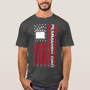 Herren 4. Juli US-Flagge Filmemacher Dad-Geschenk T-Shirt