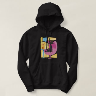 Herren-Abstrakt mit schwarzer Katze Hoodie