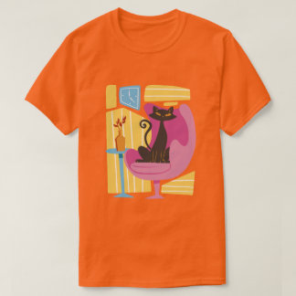 Herren-Abstrakt Schwarze Katze T-Shirt